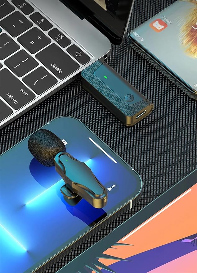 K35 Pro Wireless Lavalier Mic – Dual-Mic, Noise Reduction, 3.5mm AUX, For Vlogging, Interviews & More Nawazia