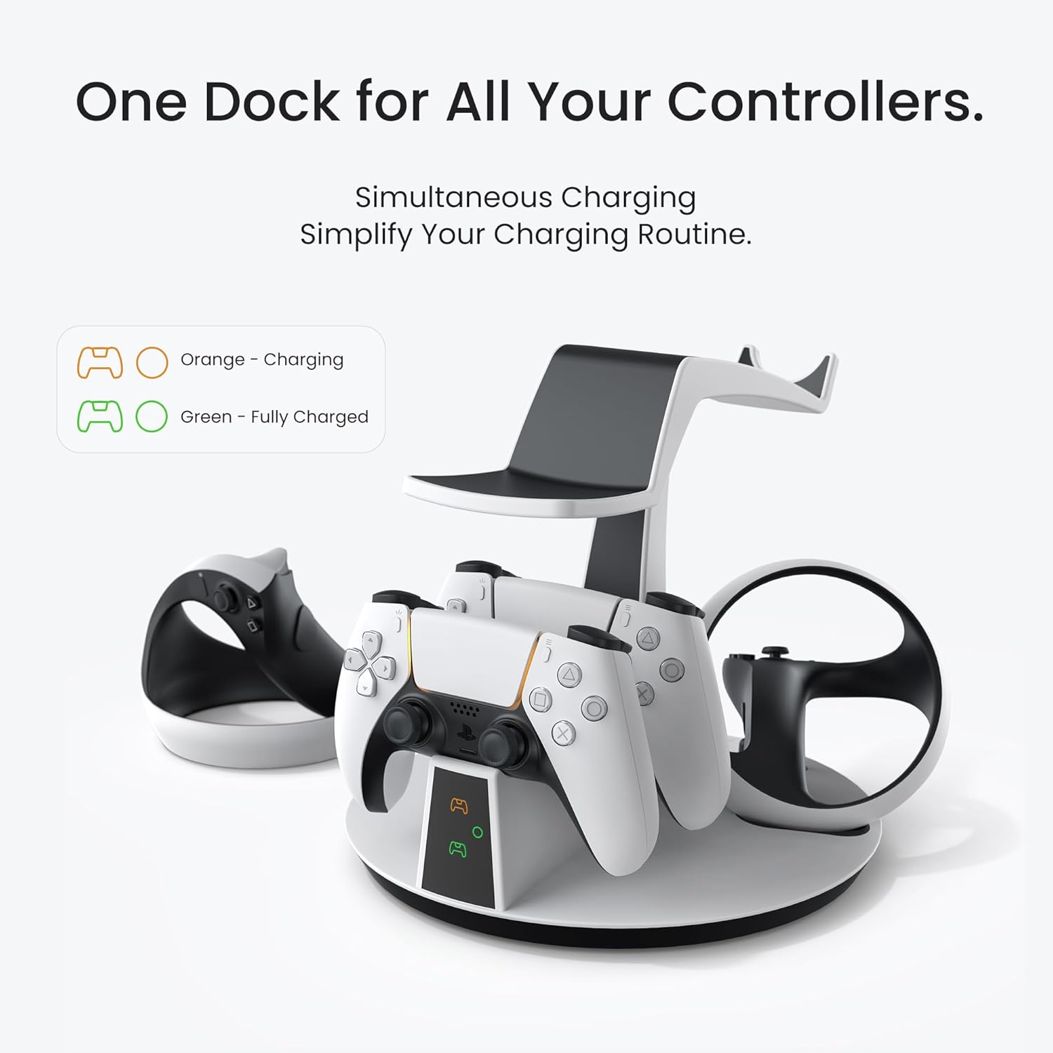 Charging Dock for PSVR2 – Dual Controller and Headphones Fast-Charging Station with Secure Cradle Design Nawazia