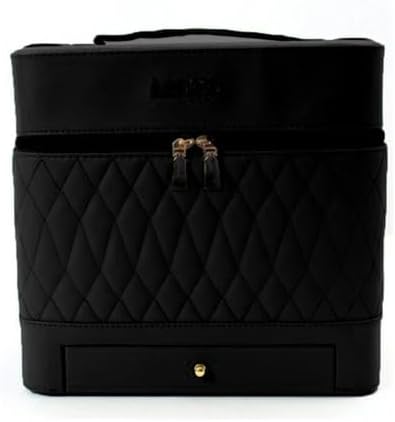 Leather Triple Makeup Case – Luxurious Multi-Layer Cosmetics Storage with Drawer, Portable Beauty Organizer for Travel and Home Use Nawazia