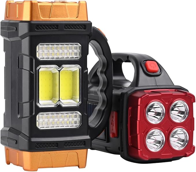 Solar Lantern Flashlight – USB Rechargeable, 4 Modes, Waterproof Emergency Light for Camping & Power Outages Nawazia