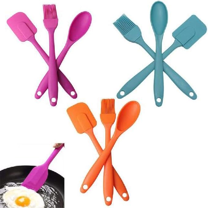  3-Piece Silicone Cooking Utensil Set in Different Colors