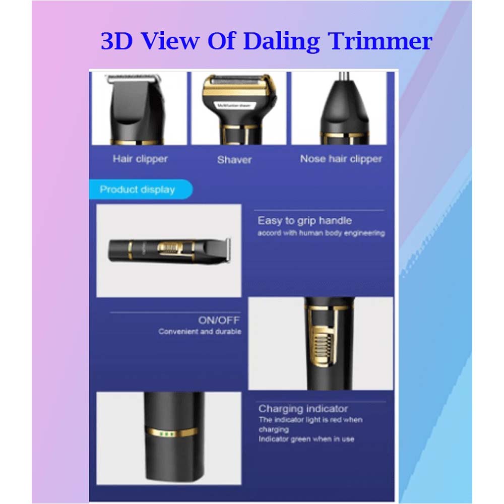 3-in-1 Professional Hair Clippers for Men - Electric Hair Clipper, Nose Trimmer, and Eyebrow Grooming Kit with Durable Stainless Steel Design