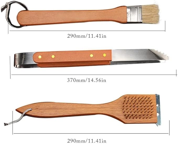 18-Piece BBQ Tool Set | Stainless Steel Grilling Accessories with Wooden Handles | Perfect Gift for Men & Women Nawazia