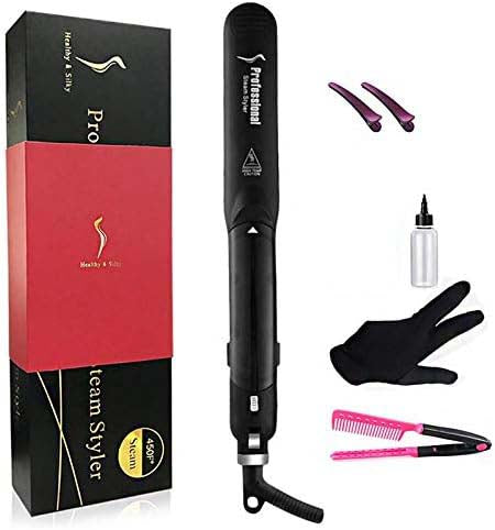 Professional Steam Ceramic Hair Straightener & Curling Iron | 3-in-1 Ionic Vapor Styler Nawazia