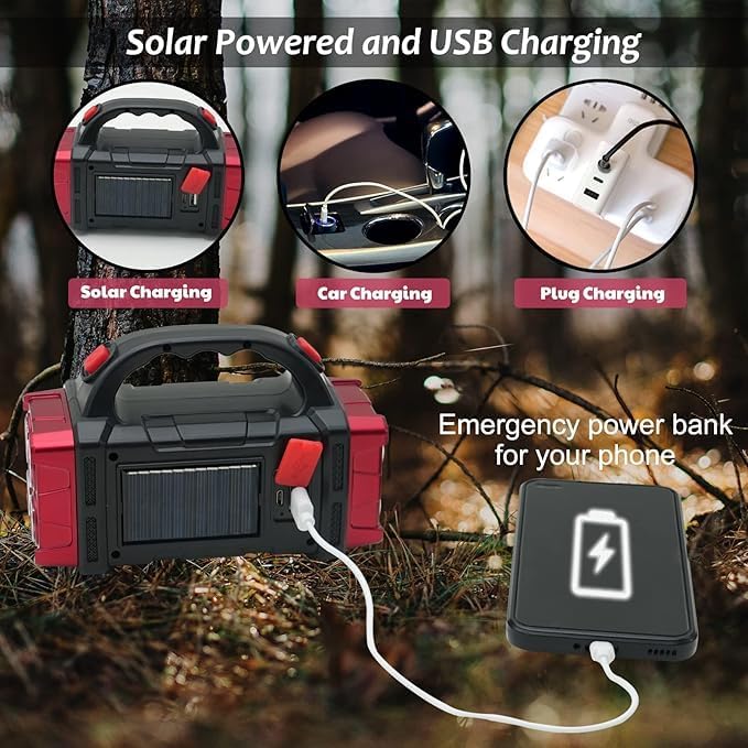 Solar Lantern Flashlight – USB Rechargeable, 4 Modes, Waterproof Emergency Light for Camping & Power Outages Nawazia