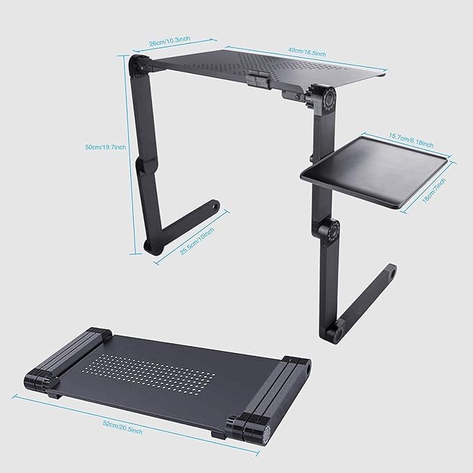 Adjustable Aluminum Laptop Desk | Portable Folding Stand for Laptops & Tablets Nawazia