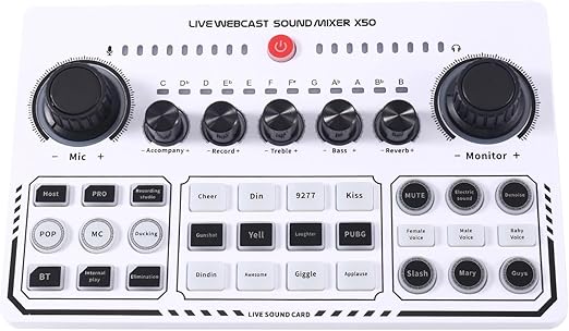 X50 Live Studio Sound Card – USB Sound Card & Broadcast Audio Mixer for Podcasts, Streaming, and Music Production Nawazia