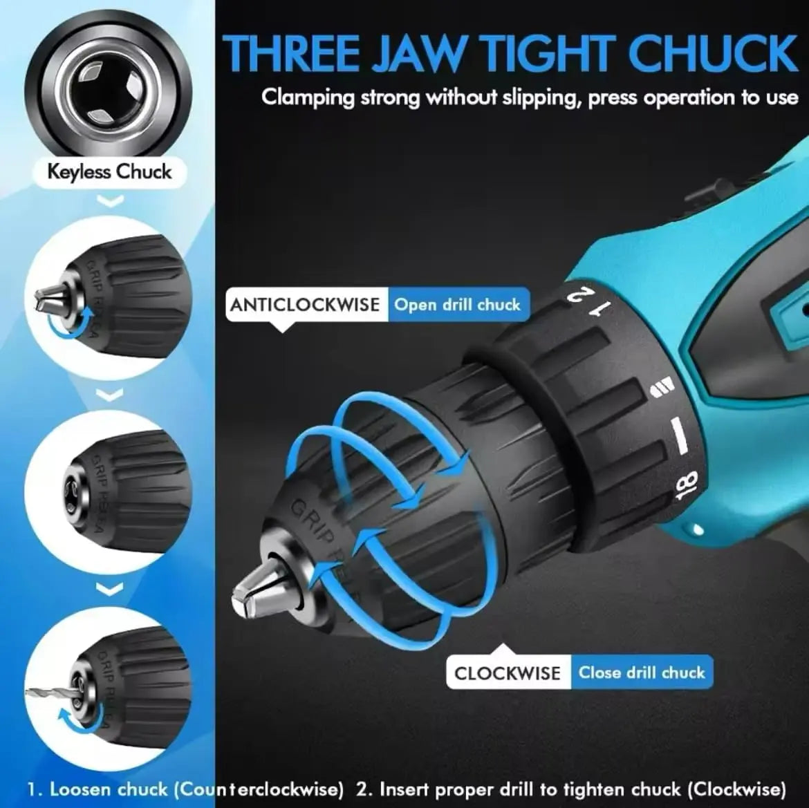 Cordless Drill Driver Set | Brushless Motor Screwdriver | 2 Lithium Batteries & Carry Box | Variable Speed Electric Drill for DIY, Home, and Professional Use Nawazia