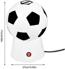 Football Popcorn Maker, 1200W Hot Air Popcorn Machine | Healthy Oil-Free Snack Maker with Overheat Protection & Temperature Control | Soccer Ball Serving Bowl