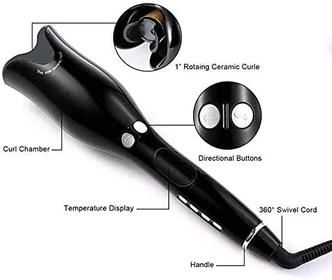 Spin N Curl Ceramic Rotating Hair Curler | Auto-Curling Tool for Effortless Curls & Waves | Salon-Quality Results at Home Nawazia