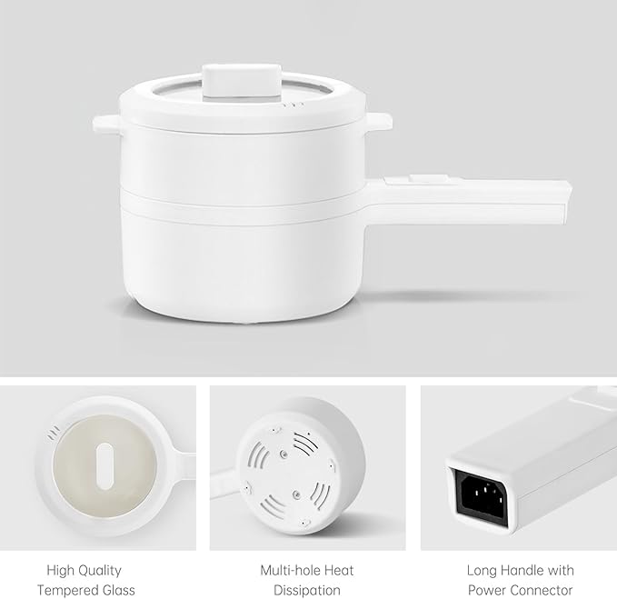 800W Mini Electric Cooker | Portable Hot Pot with Safety Features | Ideal for Travelers & Home Cooks | Multipurpose Cooking Solution | Compact & Efficient Design Nawazia