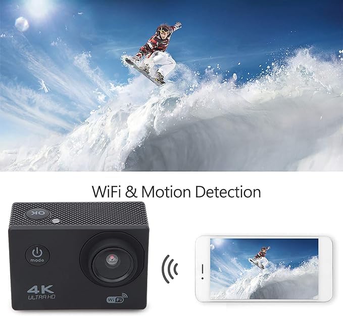 HD 1080P Outdoor WiFi Sports Camera | Waterproof Housing | 140° Wide Angle Lens & Accessory Kit Nawazia