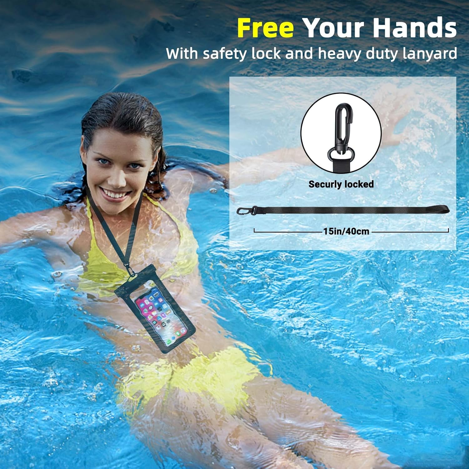 Waterproof Phone Pouch | IPX8 Waterproof Cell Phone Case | Universal Dry Bag for All Mobile Phones | Essential for Beach, Water Sports, & Outdoor Activities Nawazia