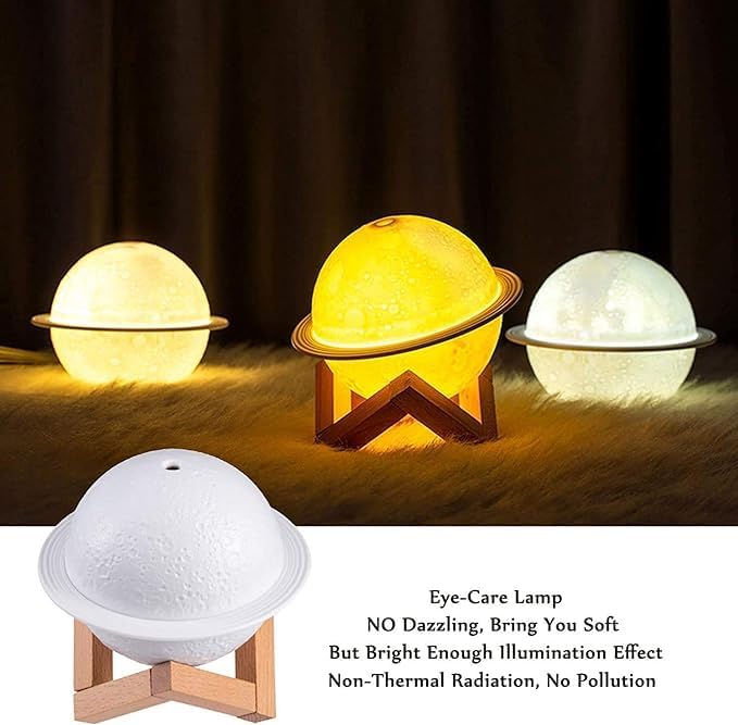 Table Desk Oil Diffuser Aroma Air Humidifier with LED Moon Planet Night Light Nawazia