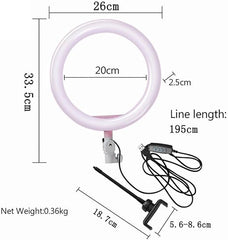 Adjustable LED Ring Fill Light with Phone Holder | Ideal for TikTok, Streaming, Vlogging & Content Creation