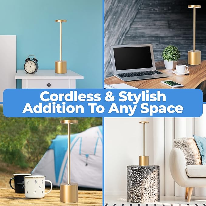 Cordless LED Table Lamp – Rechargeable, Minimalist, 3-Level Dimming for Home & Office Nawazia