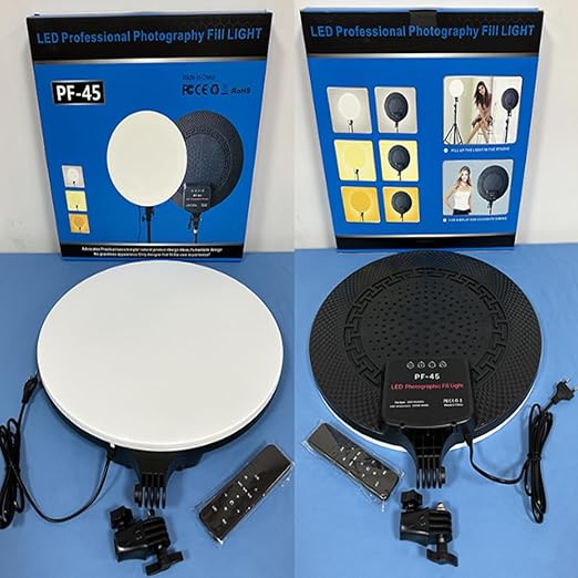 PF-45 Photography Light – 18" 60W High-Brightness Circular Fill Light for Pro Streaming & Beauty Nawazia