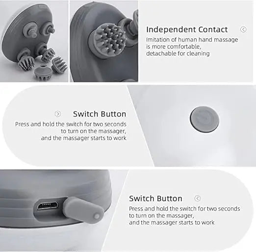 Electric Scalp Massager – 3 Adjustable Kneading Modes, Portable Waterproof & Rechargeable Head Massager for Deep Hair Cleaning & Improved Blood Circulation Nawazia