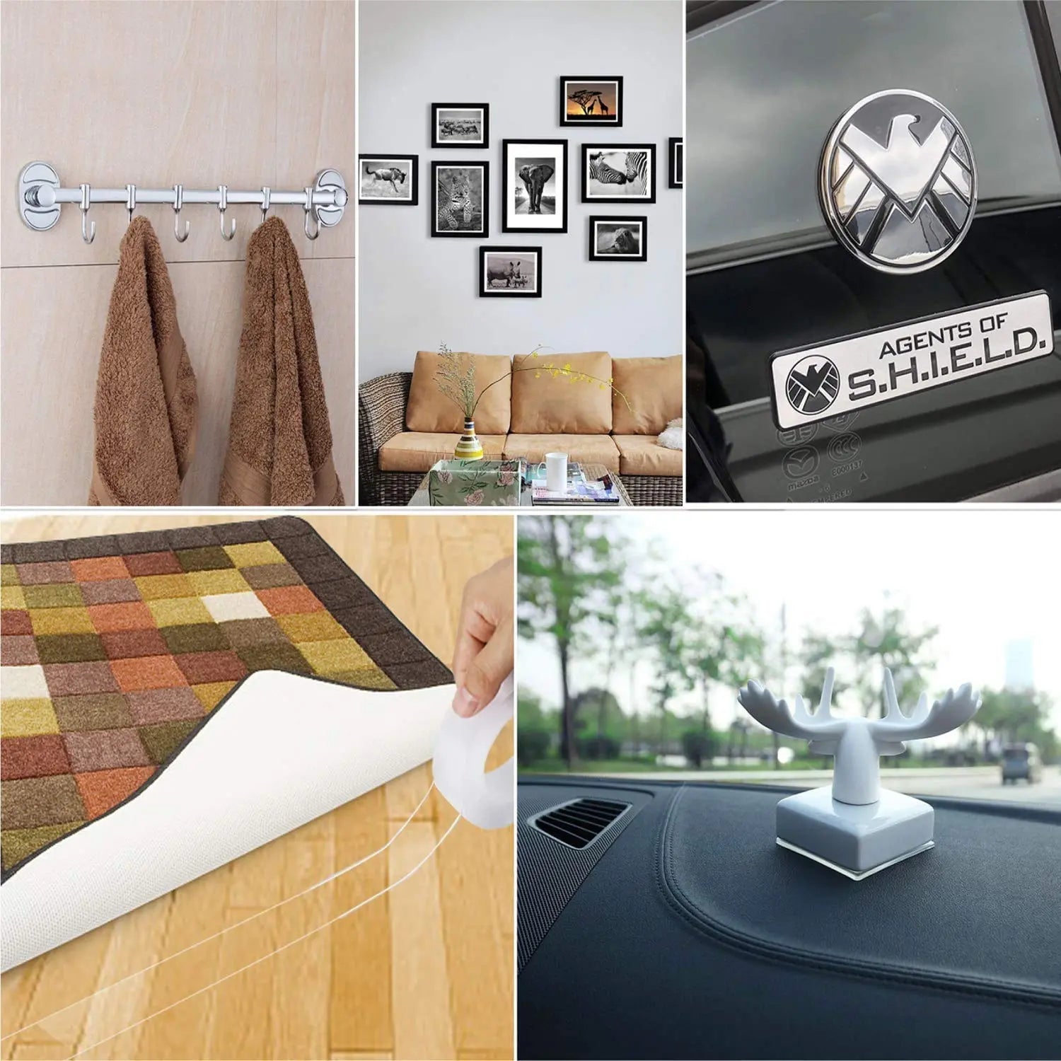 Strong Double-Sided Tape Heavy Duty | Versatile Indoor Adhesive for Mounting | No Drilling or Screws | Non-Toxic, Residue-Free, Super Sticky Grip Nawazia