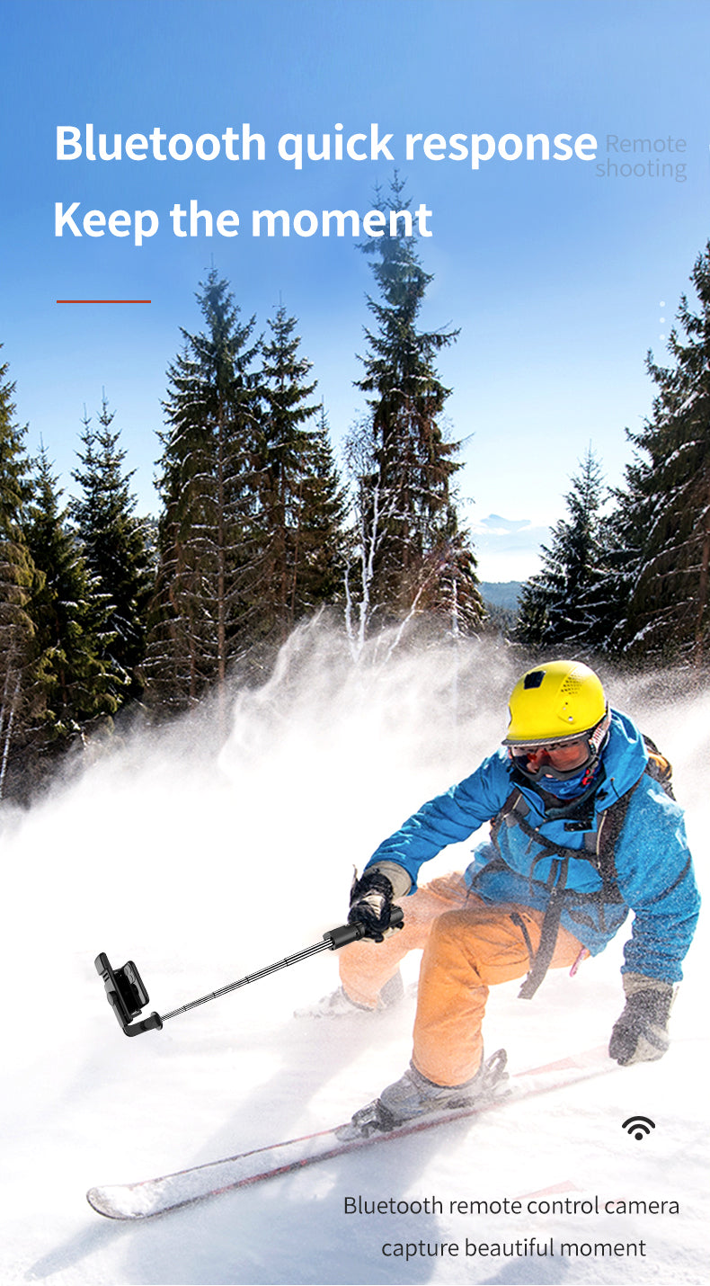 Selfie Stick Tripod with Wireless Remote & 360° Rotation | Mini Extendable Stand Holder with LED Fill Light | Compatible with iPhone & Android Smartphones Nawazia