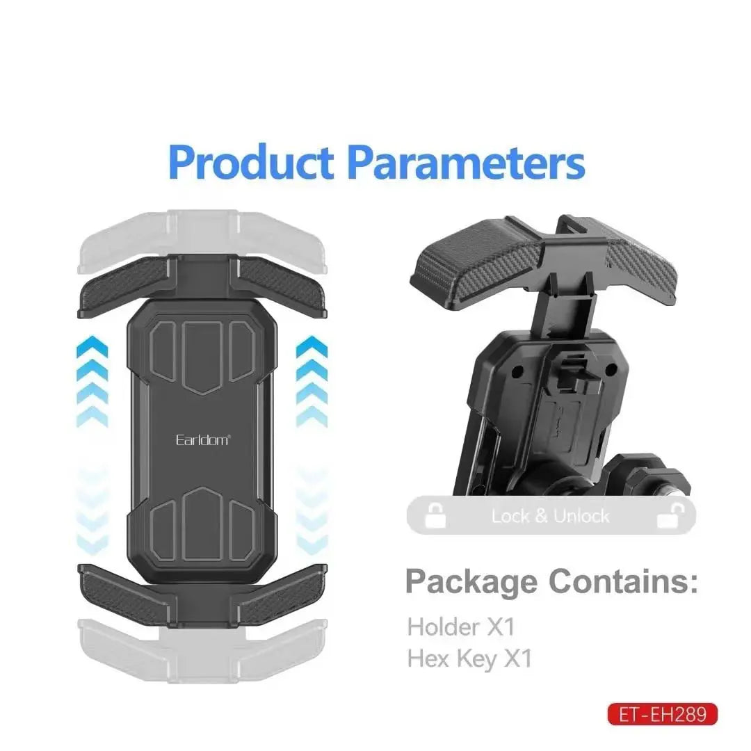 Universal Bike Mobile Stand (ET-EH289) | Adjustable Smartphone Holder for Bicycles, Motorcycles, & Two-Wheelers | One-Hand Use & Multi-Angle Adjustment Nawazia