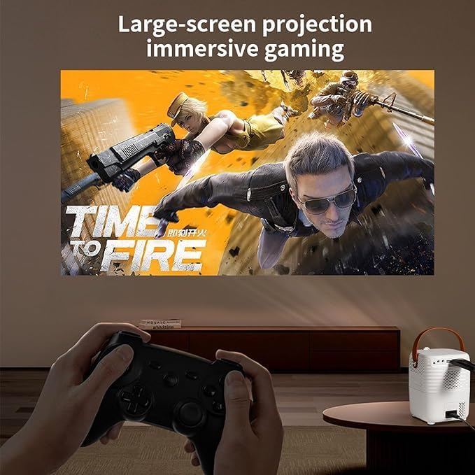 Portable Mini Projector | 4K Ultra Clarity, 1080P, Android 10.0, 5G Wi-Fi & Bluetooth Nawazia