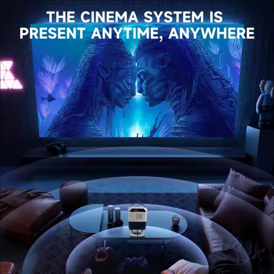 Q5 Portable Projector – Full HD Mini Projector with 1080P Support, Compact and Lightweight Design, Ideal for Home Theater, Outdoor Movies & Presentations Nawazia