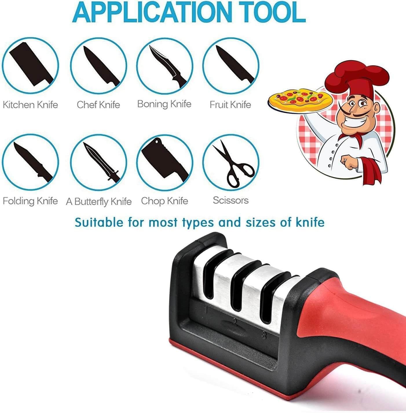 Compact Pull-Through Kitchen Knife Sharpener | Efficient Tool for Home Kitchens Nawazia