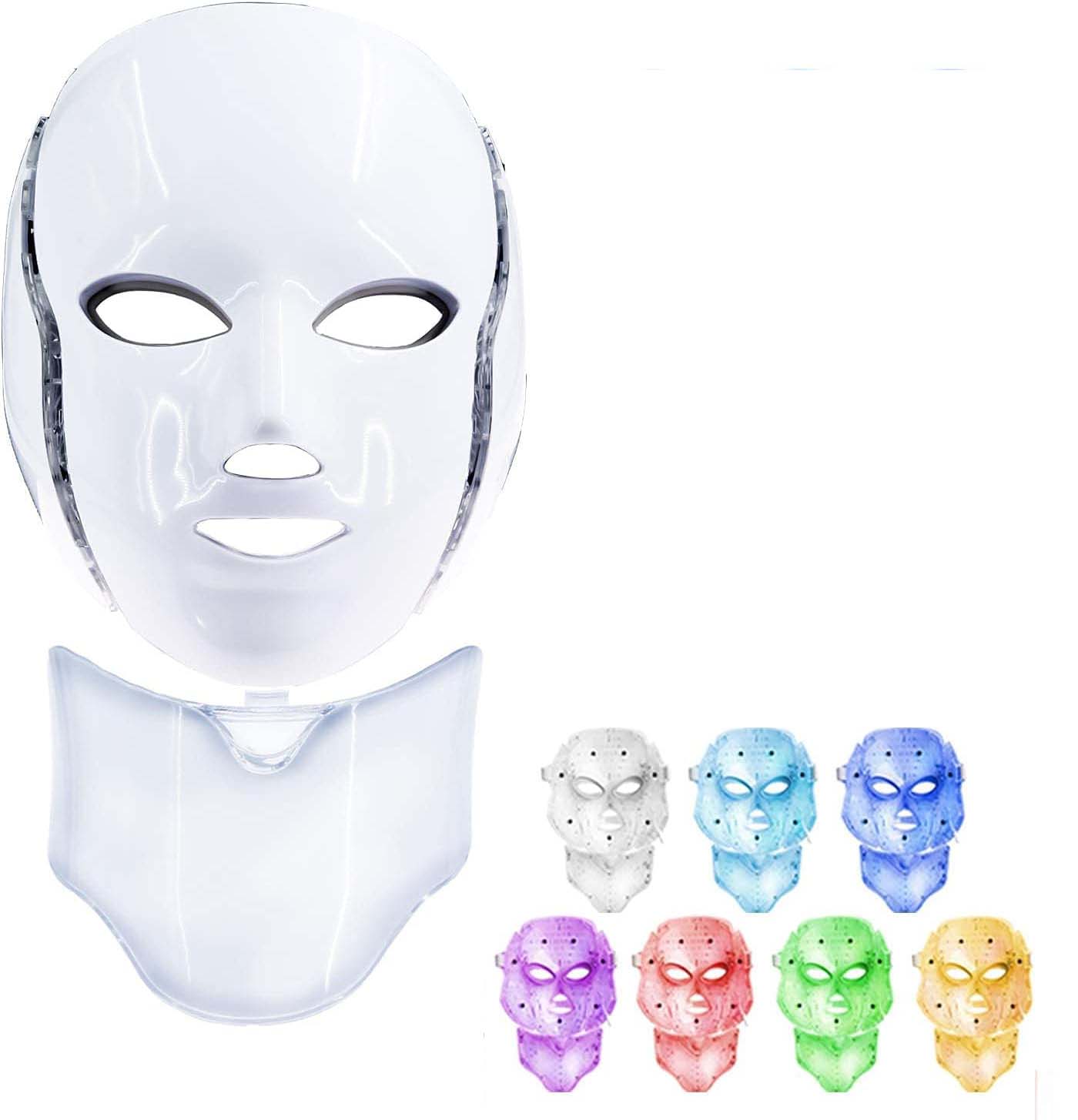 7-LED Whitening Face Mask | Advanced Optical Therapy for Radiant Skin | Available in White & Black Nawazia