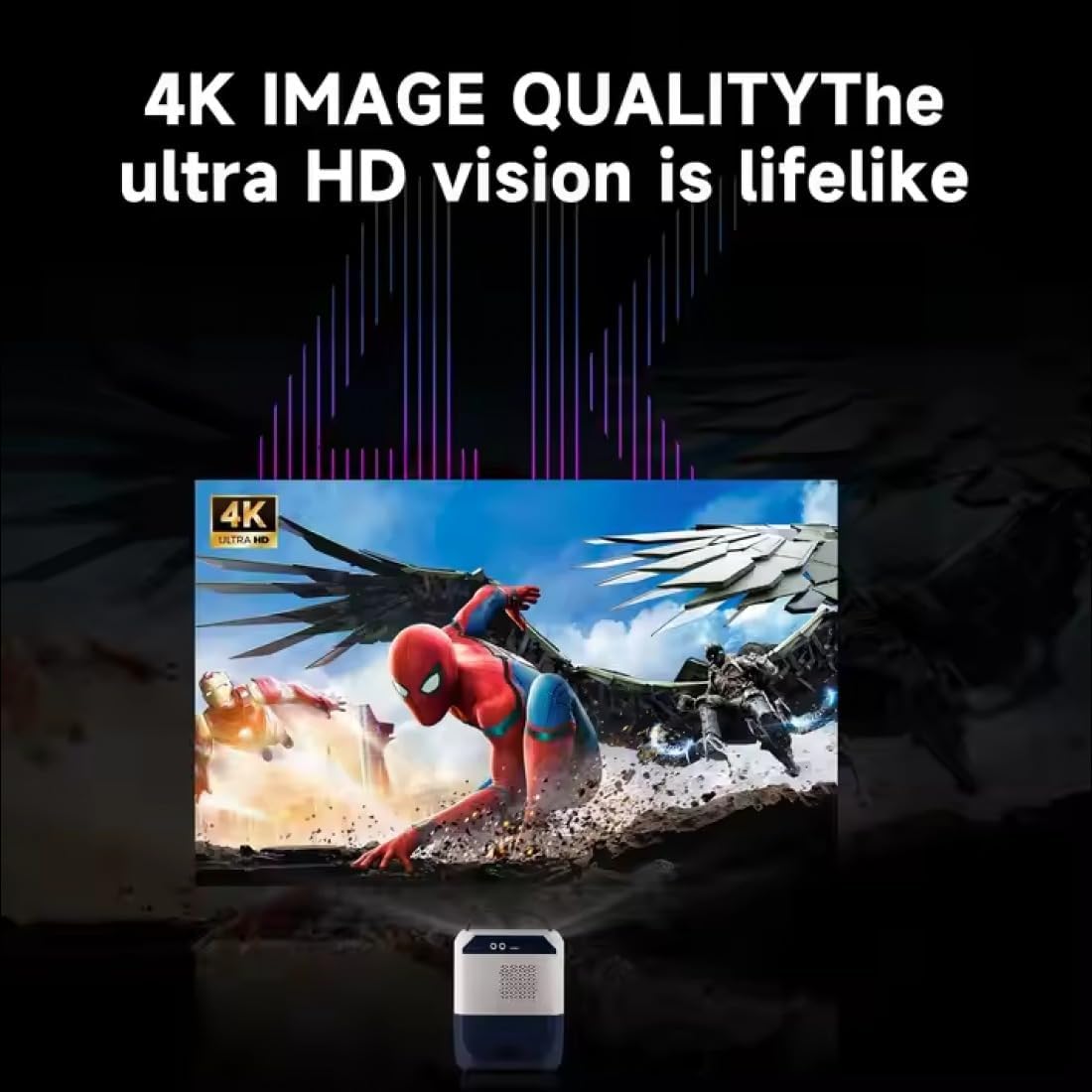 Q5 Portable Projector – Full HD Mini Projector with 1080P Support, Compact and Lightweight Design, Ideal for Home Theater, Outdoor Movies & Presentations Nawazia