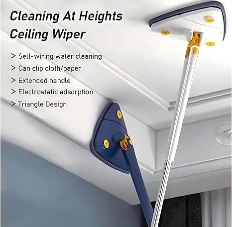 Rotatable Adjustable Triangle Cleaning Mop | Stainless Steel Handle for Effortless Floor & Corner Cleaning Nawazia
