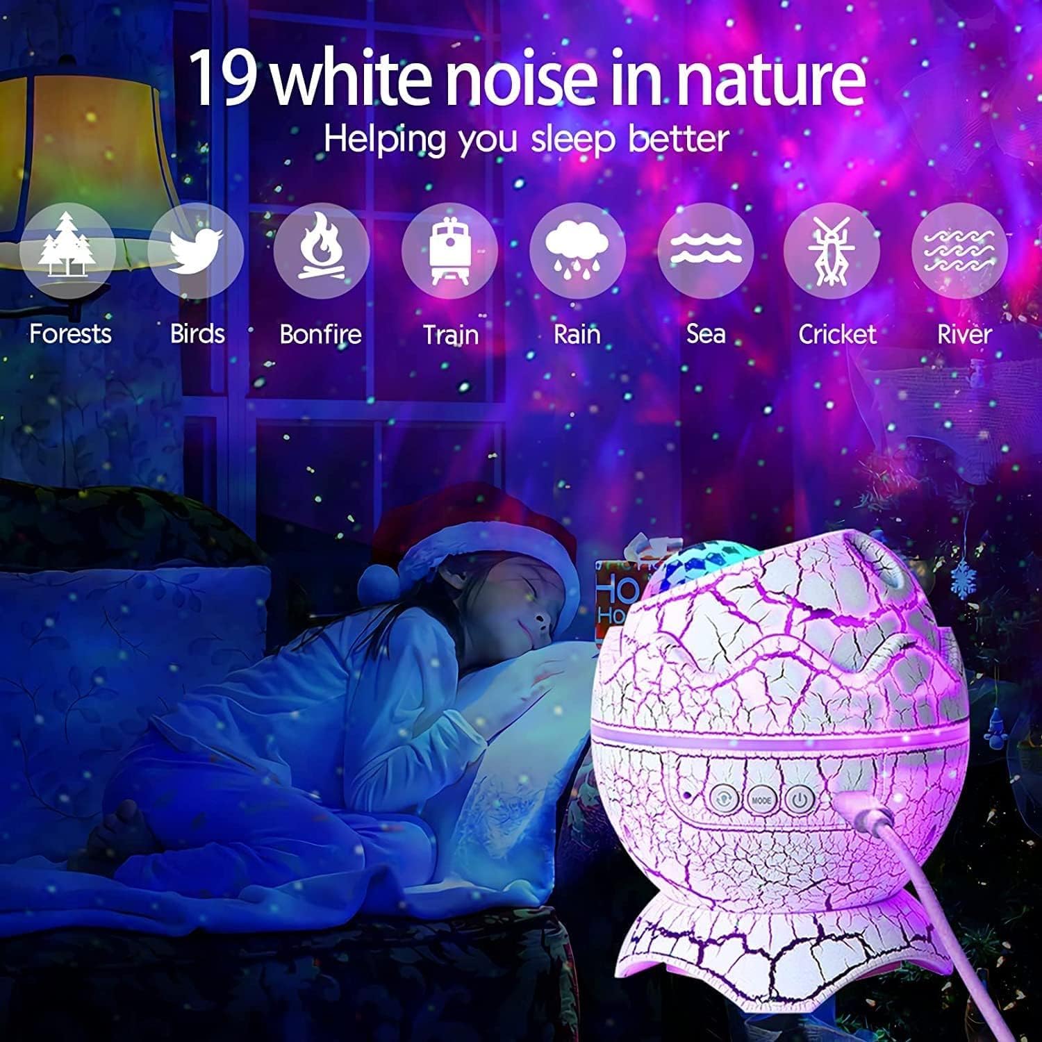 Galaxy Projector Dinosaur Egg – Sky Night Light with Bluetooth Music and Laser Starry Lamp for Room and Party Decor Nawazia