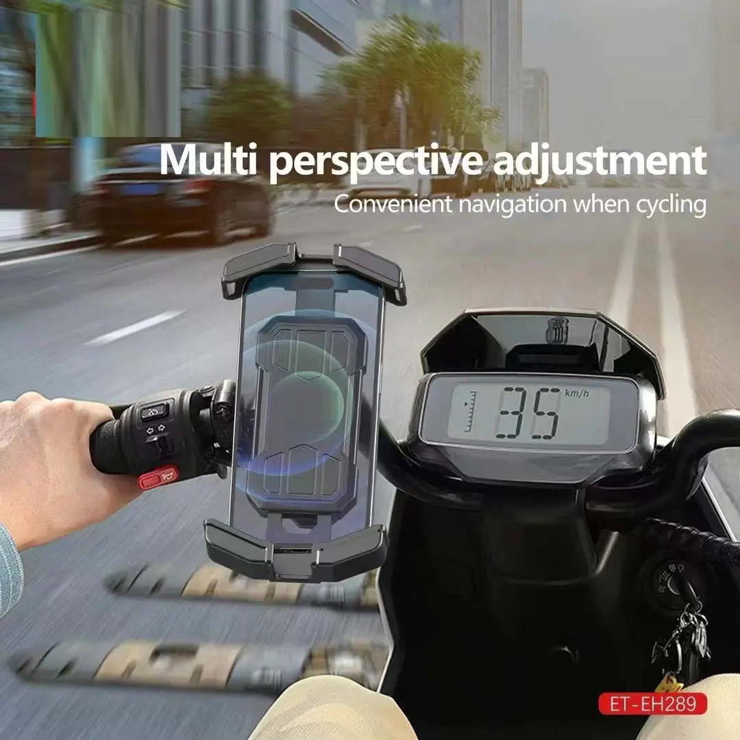 Universal Bike Mobile Stand (ET-EH289) | Adjustable Smartphone Holder for Bicycles, Motorcycles, & Two-Wheelers | One-Hand Use & Multi-Angle Adjustment Nawazia
