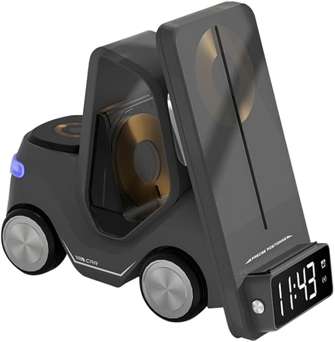 T20 Multifunctional Wireless Charging Station – 5-in-1 Fast Charger with Alarm Clock, Multi-Device Compatibility (Multi) Nawazia