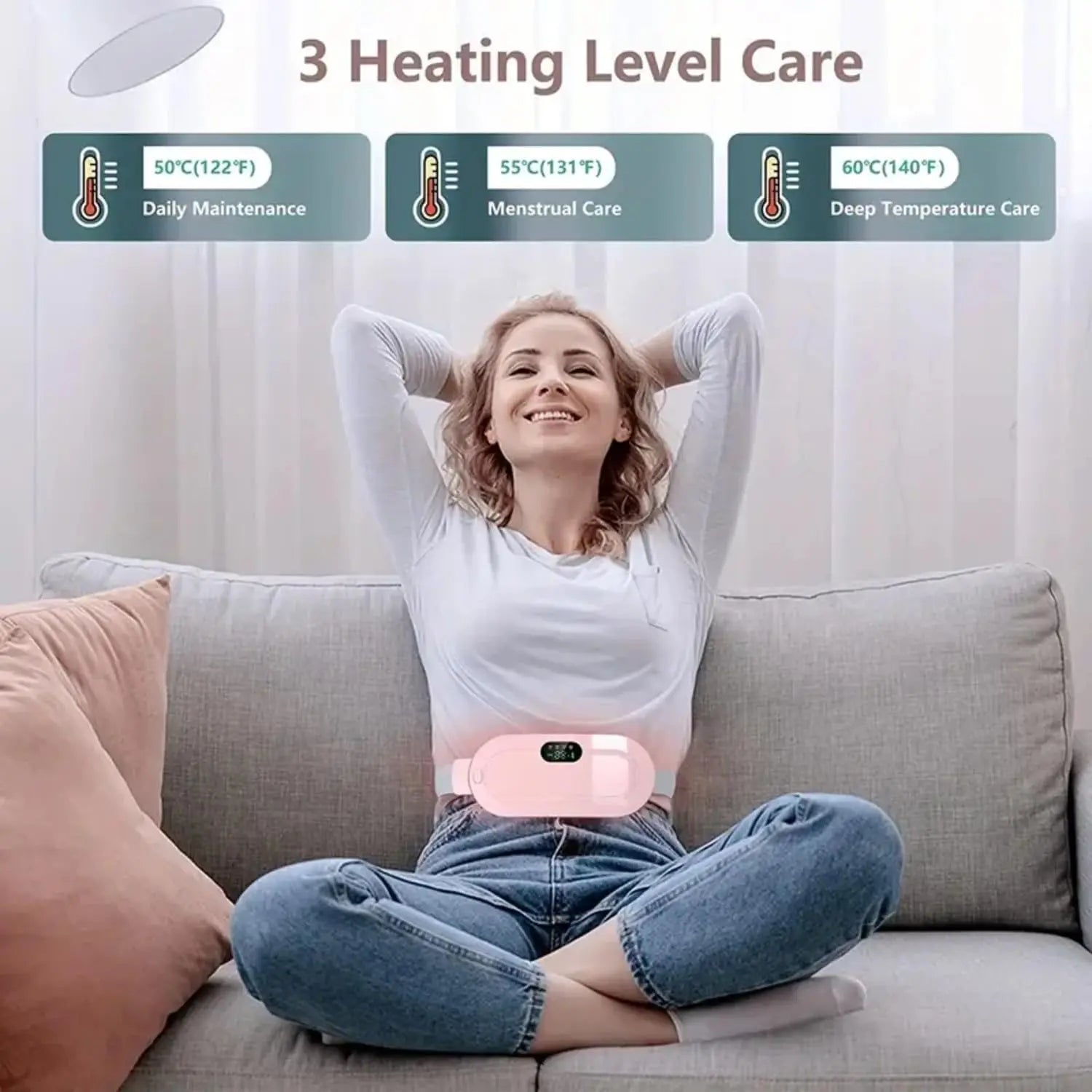 Electric Period Heating Belt, Portable Waist Back or Belly Pain Relief Heating Belt Nawazia