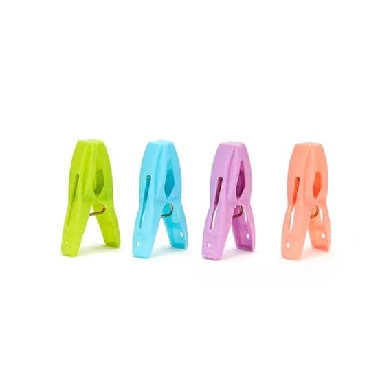 Plastic Clothes Pins Laundry Clips | 40 Colorful Clothespins with Storage Bag | Small 2-Inch Clothespins for Clothes Drying Nawazia