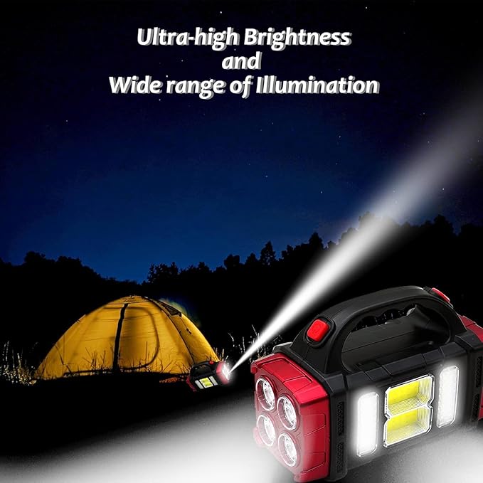Solar Lantern Flashlight – USB Rechargeable, 4 Modes, Waterproof Emergency Light for Camping & Power Outages Nawazia