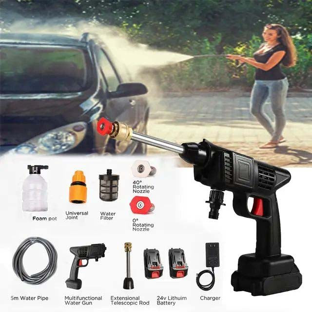 Heavy Duty Cordless Portable Battery Washer | High-Pressure Washer for Solar Panels, AC Units, Vehicles & Outdoor Equipment | Foam Kettle & Accessories Included Nawazia