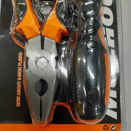 12-Piece Tool Kit | Compact Screwdriver Tool Set with Pliers, Wrenches, and Bits | Versatile DIY Maintenance Set for Home, Car, and Office Nawazia