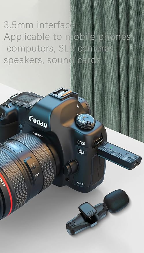 K35 Pro Wireless Lavalier Mic – Dual-Mic, Noise Reduction, 3.5mm AUX, For Vlogging, Interviews & More Nawazia