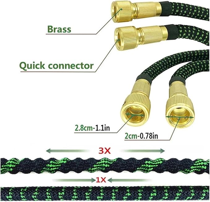 High-Pressure Expandable Garden Water Hose – 30 Meters Flexible Magic Hose with Sesame Granules, Perfect for Gardening, Farm Irrigation, and Car Washing Nawazia