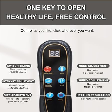 Full Body Massage Mat with Heat – 10 Vibrating Motors for Neck, Back, Waist, and Spine Relief | Vibration, Kneading, and Heat Therapy Nawazia