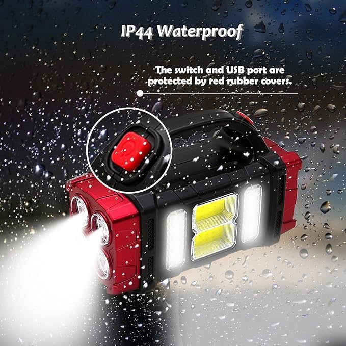 Solar Lantern Flashlight – USB Rechargeable, 4 Modes, Waterproof Emergency Light for Camping & Power Outages Nawazia