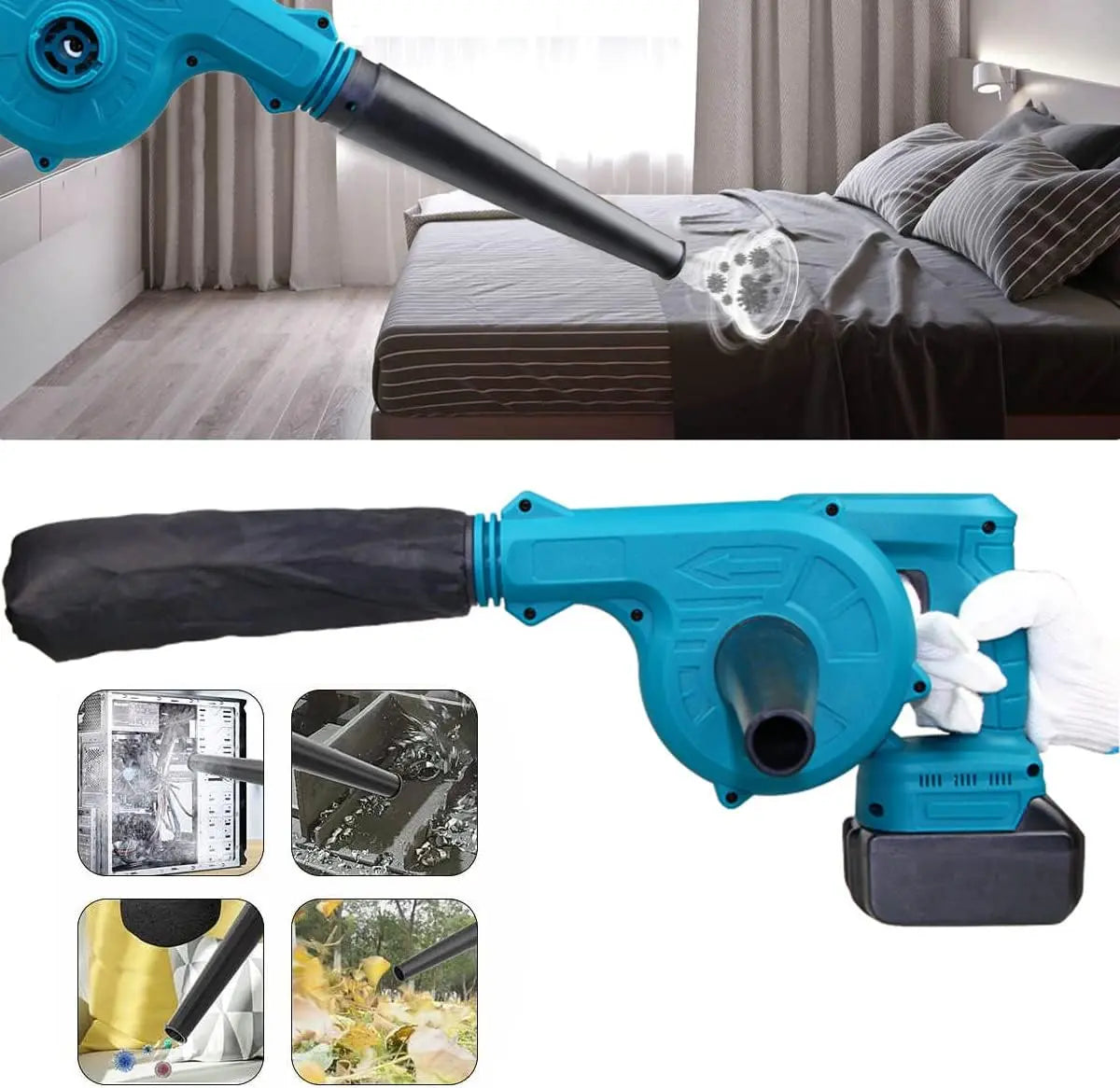 Cordless Leaf Blower | 21V 2-in-1 Blower Vacuum | Lightweight, Battery-Powered Handheld Air Blower for Leaves, Debris, and Dust Removal Nawazia