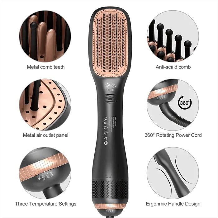 Professional Unique Hair Dryer & Styler – 2-in-1 Styling Brush for Effortless Hair Styling Nawazia