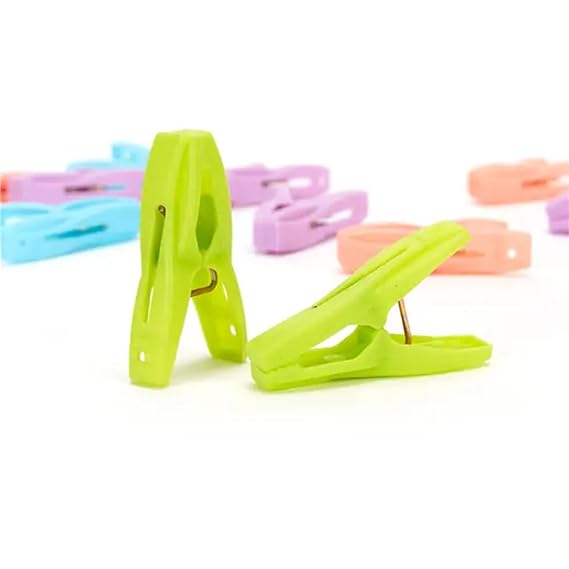 Plastic Clothes Pins Laundry Clips | 40 Colorful Clothespins with Storage Bag | Small 2-Inch Clothespins for Clothes Drying Nawazia