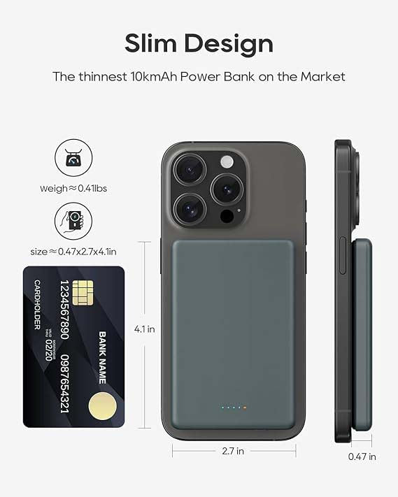 MagSafe External Battery – 5000mAh Magnetic Wireless Portable Charger with Fast Charging Technology Nawazia