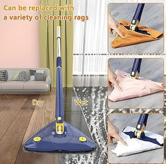 Rotatable Adjustable Triangle Cleaning Mop | Stainless Steel Handle for Effortless Floor & Corner Cleaning