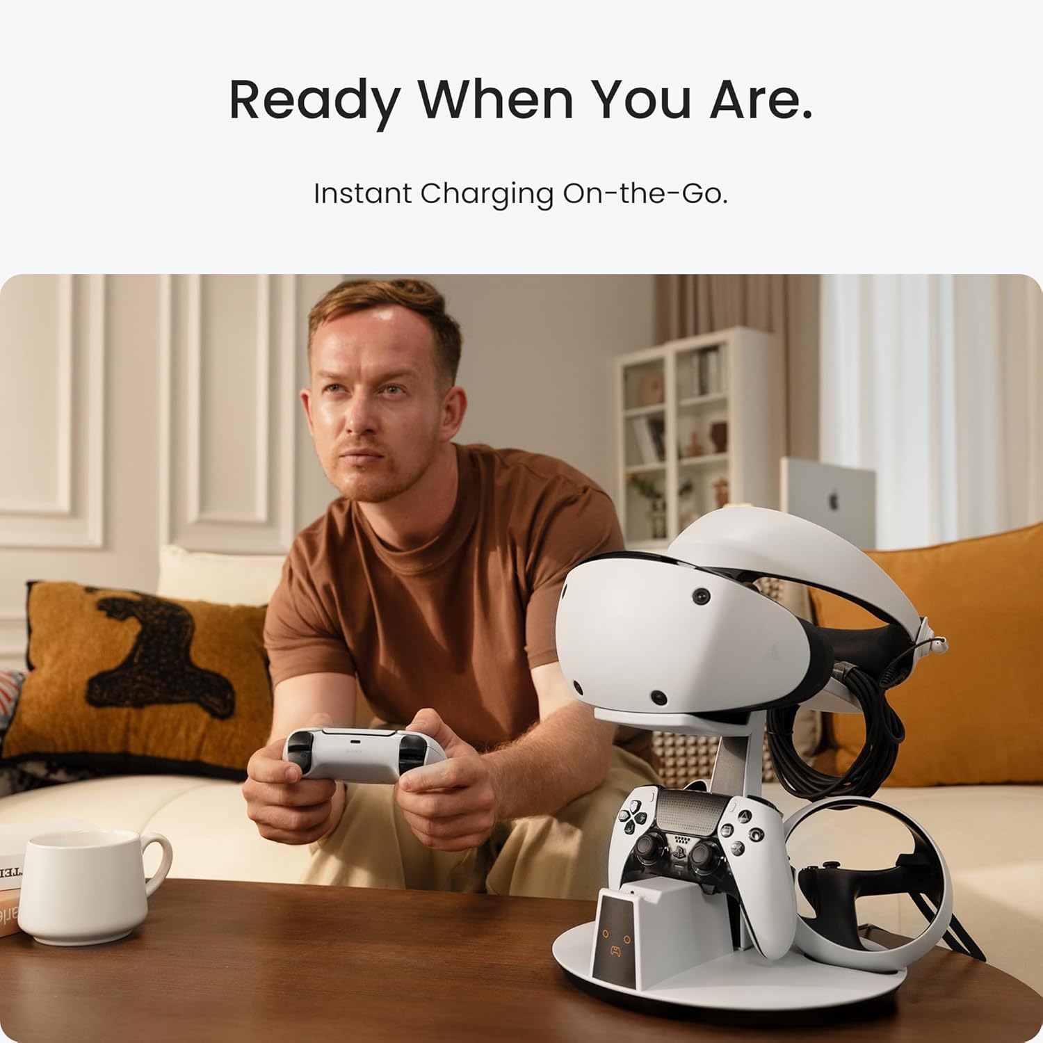 Charging Dock for PSVR2 – Dual Controller and Headphones Fast-Charging Station with Secure Cradle Design Nawazia