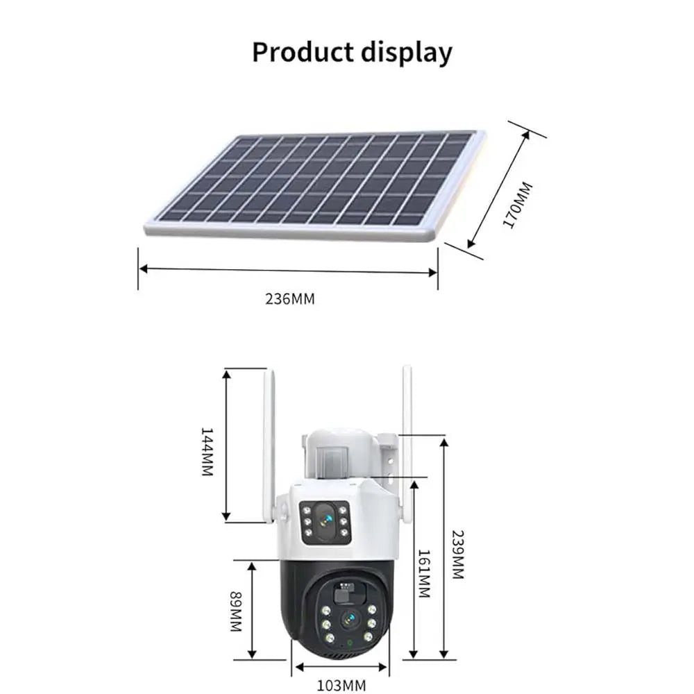 4G LTE Solar Battery Outdoor Camera | HD 4MP | Full-Color Night Vision | Motion Alerts | Sound/Light Warning | IP66 Waterproof | Cloud/TF Card Storage Nawazia